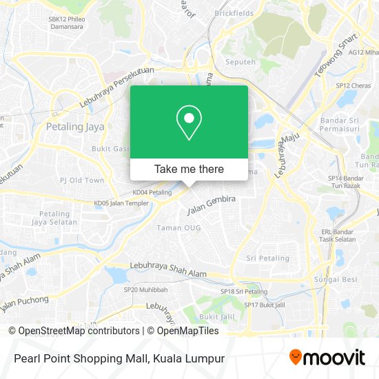 How to get to Pearl Point Shopping Mall in Kuala Lumpur by bus or MRT