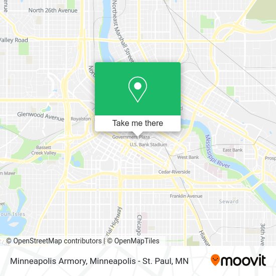 How to get to Minneapolis Armory by bus or light rail?