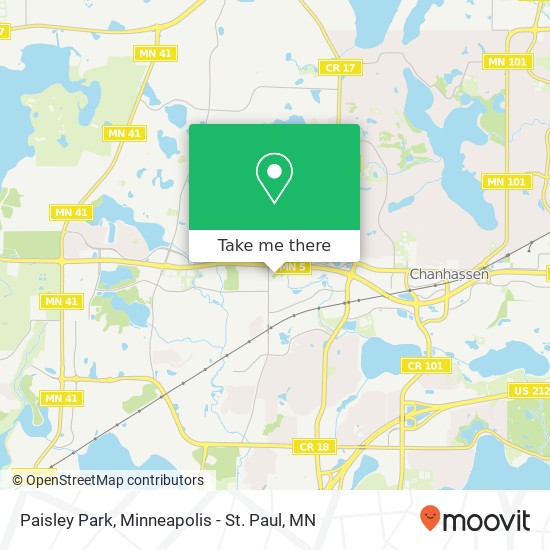 How to get to Paisley Park in Chanhassen by bus or train?