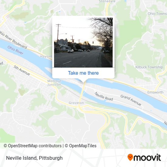 How to get to Neville Island in Pittsburgh by bus?