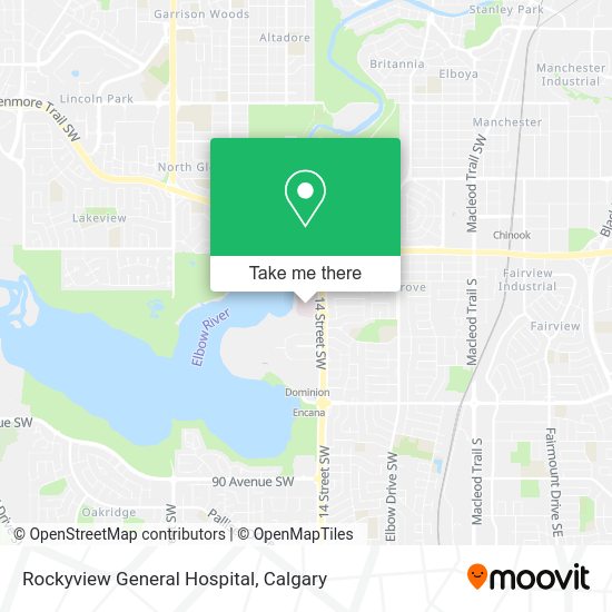 How to get to Rockyview General Hospital in Calgary by bus or light rail?