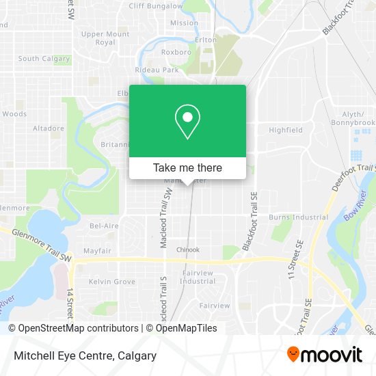 How to get to Mitchell Eye Centre in Calgary by Bus or Light Rail?