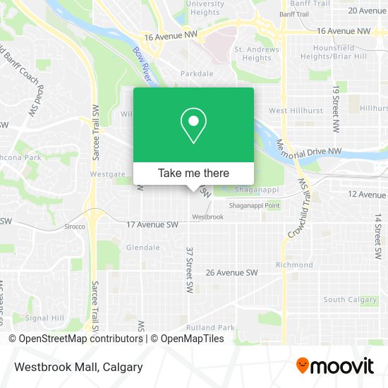 How to get to Westbrook Mall in Calgary by bus or light rail?