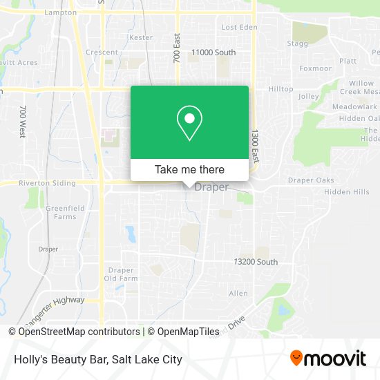 How to get to Holly's Beauty Bar in Draper by bus or light rail?