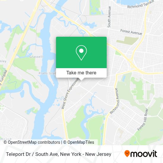 How to get to Teleport Dr / South Ave in Staten Island by bus, train or