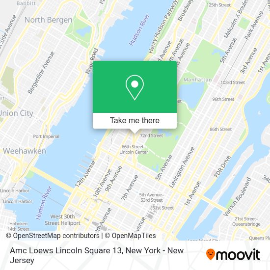 How to get to Amc Loews Lincoln Square 13 in Manhattan by subway, bus