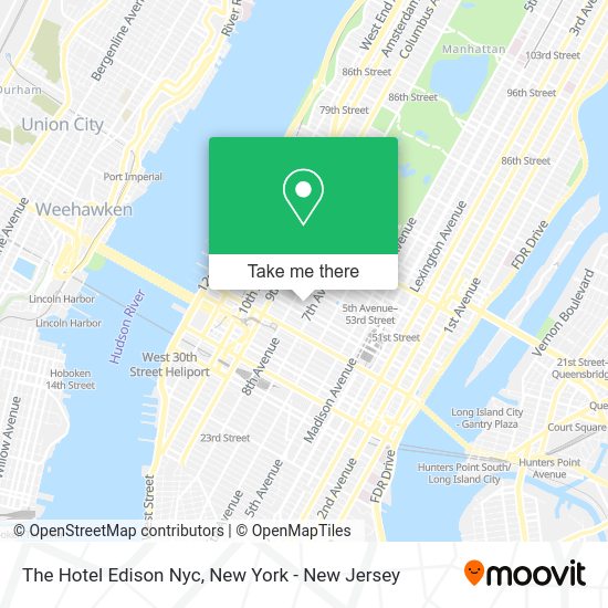 How to get to The Hotel Edison Nyc in Manhattan by subway, bus or train?