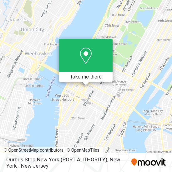 How to get to Ourbus Stop New York (PORT AUTHORITY) in Manhattan by
