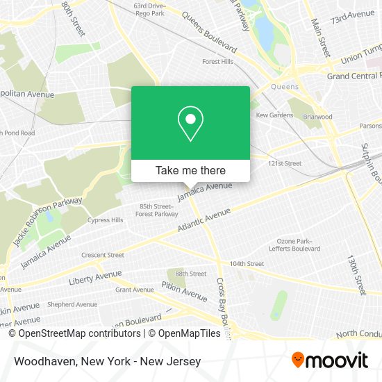 How to get to Woodhaven in Queens by subway, bus or train?