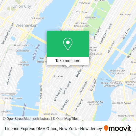 How to get to License Express DMV Office in Manhattan by Subway, Train