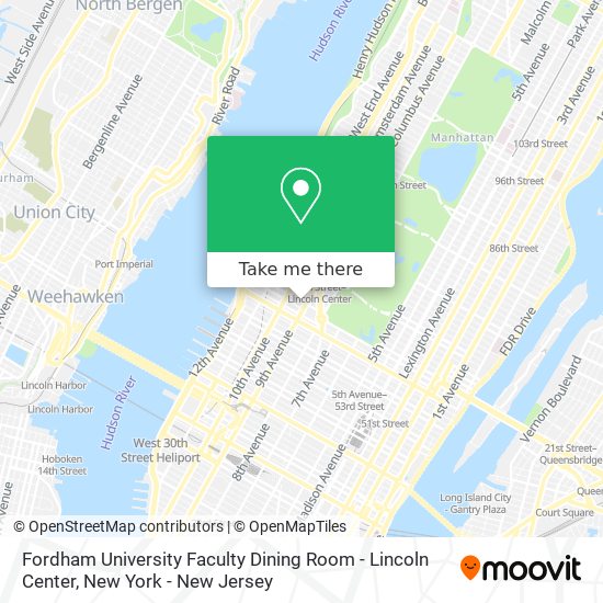How to get to Fordham University Faculty Dining Room Lincoln Center in Manhattan by Subway