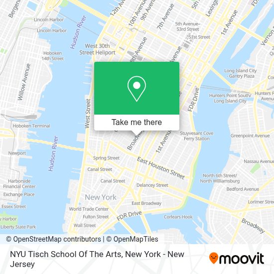 How to get to NYU Tisch School Of The Arts in Manhattan by Subway, Bus