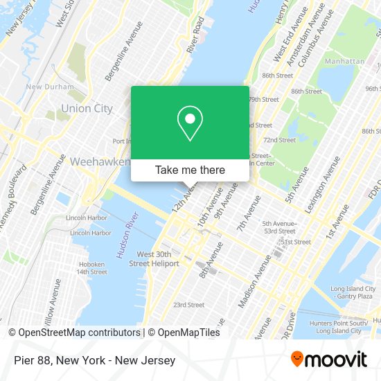 How to get to Pier 88 in Manhattan by bus, subway or train?