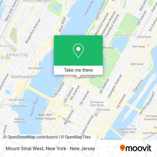 How to get to Mount Sinai West in Manhattan by subway, bus or train?