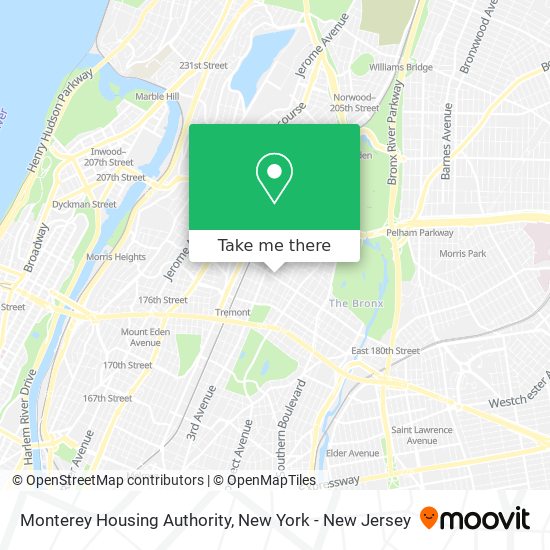 How to get to Monterey Housing Authority in Bronx by bus, subway or train?