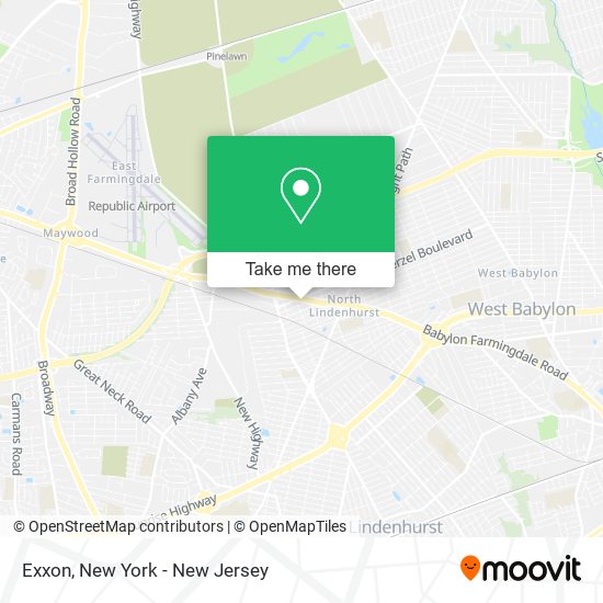 ¿Cómo llegar a Exxon en North Lindenhurst, Ny en Autobús o Tren?