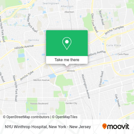 How to get to NYU Winthrop Hospital in Mineola, Ny by train, bus or subway?