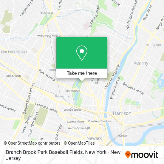 How to get to Branch Brook Park Baseball Fields in Newark, Nj by bus