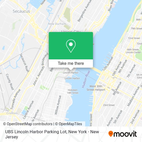 How to get to UBS Lincoln Harbor Parking Lot in Weehawken, Nj by bus