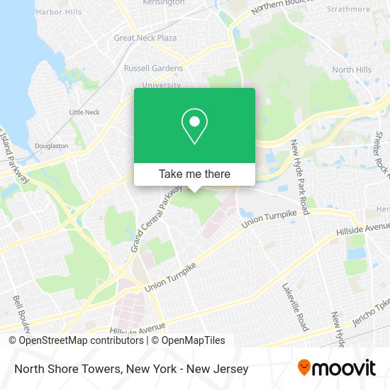 How to get to North Shore Towers in Queens by bus, train or subway?