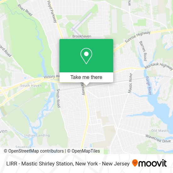 How to get to LIRR Mastic Shirley Station in Shirley, Ny by bus or train?