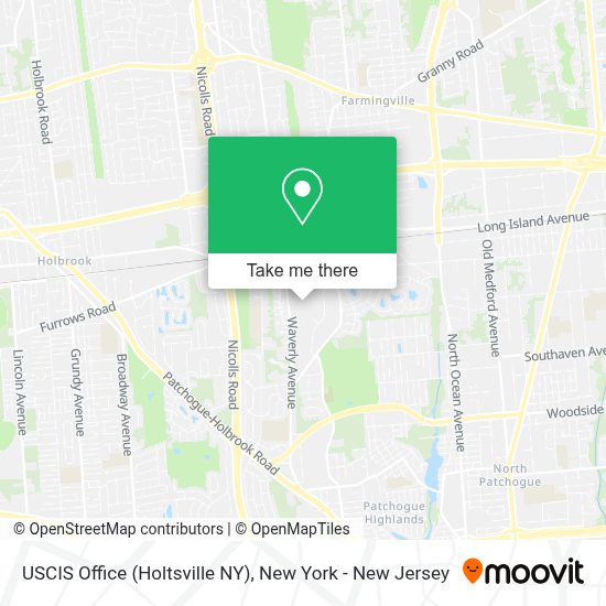 How to get to USCIS Office (Holtsville NY) in Holtsville, Ny by bus or