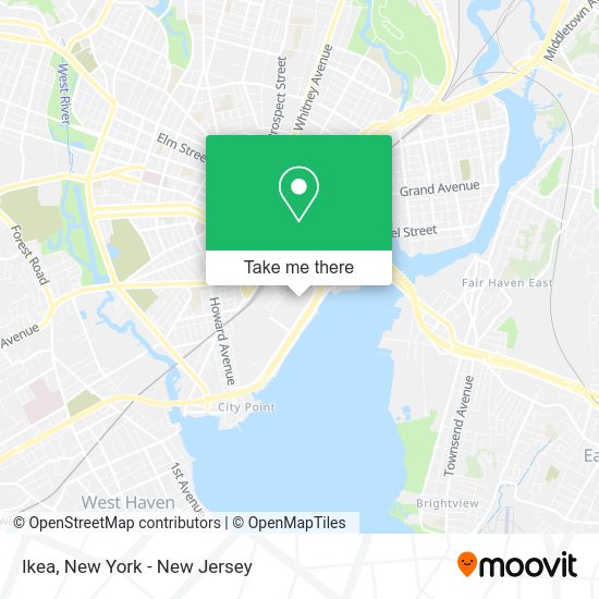 How to get to Ikea in New Haven by train or bus?