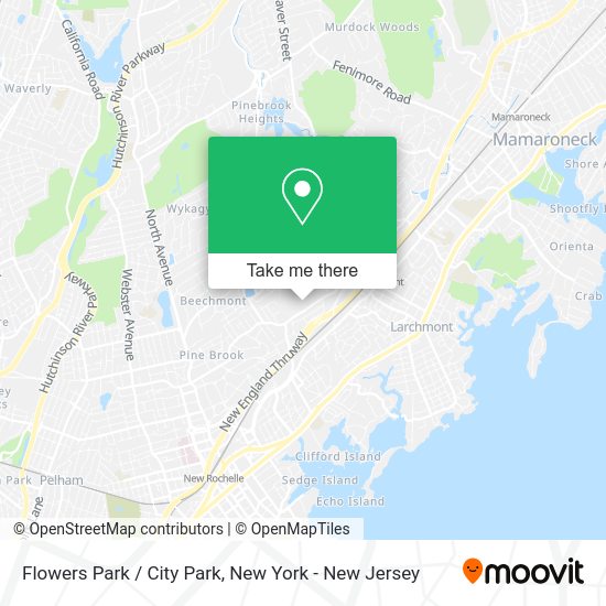 How to get to Flowers Park / City Park in New Rochelle, Ny by bus