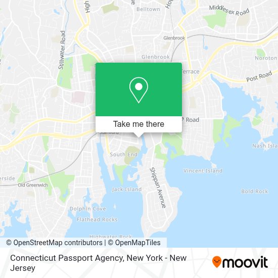How to get to Connecticut Passport Agency in Stamford, Ct by train or bus?