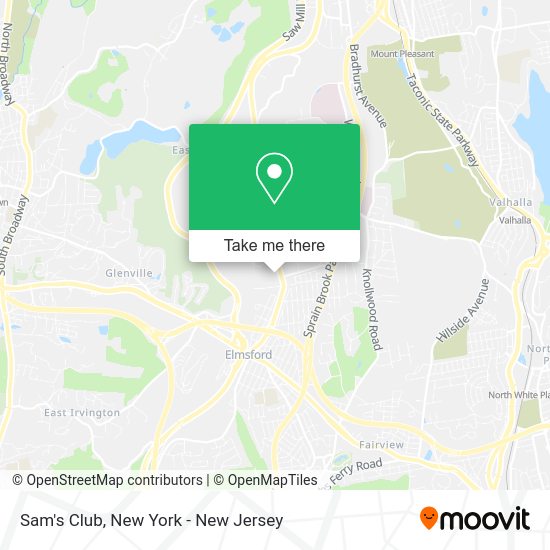 How to get to Sam's Club in Elmsford, Ny by bus, train or subway?