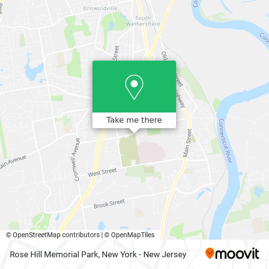 How to get to Rose Hill Memorial Park in Rocky Hill by Bus or Train?