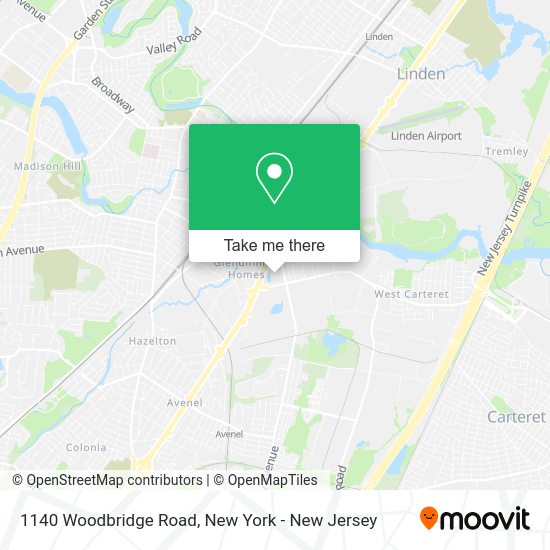 How to get to 1140 Woodbridge Road in Rahway, Nj by bus, train or subway?
