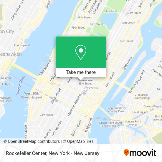 ¿Cómo llegar a Rockefeller Center en Manhattan en metro, autobús o tren?