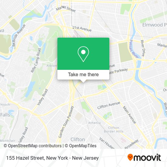 How to get to 155 Hazel Street in Clifton, Nj by bus, subway or train?