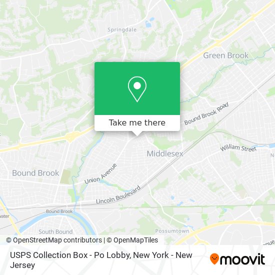 ¿Cómo llegar a USPS Collection Box Po Lobby en Middlesex, Nj en