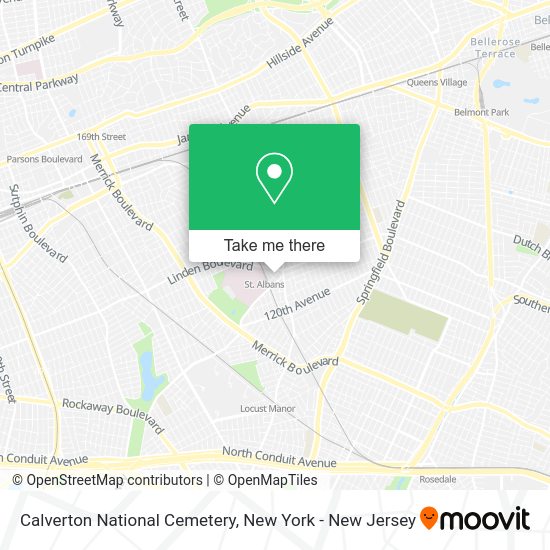 How to get to Calverton National Cemetery in Queens by train, bus or