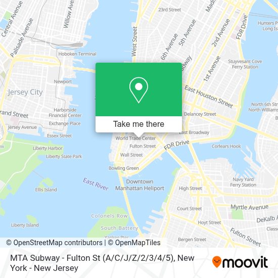 Fulton Street Subway Map How to get to MTA Subway Fulton St (A / C/J / Z/2 / 3/4 / 5) in