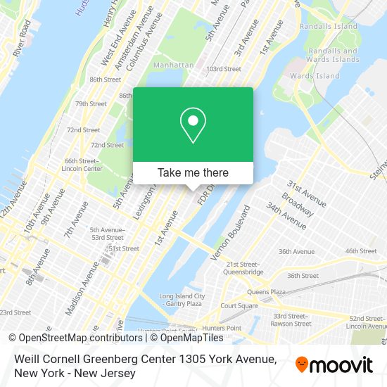 How to get to Weill Cornell Greenberg Center 1305 York Avenue in