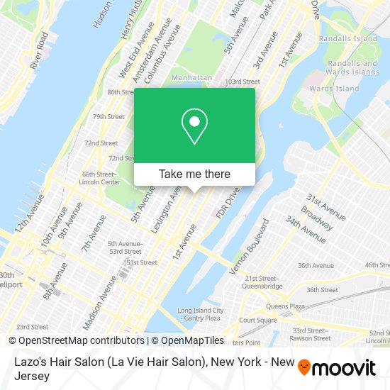 How to get to Lazo's Hair Salon (La Vie Hair Salon) in Manhattan by