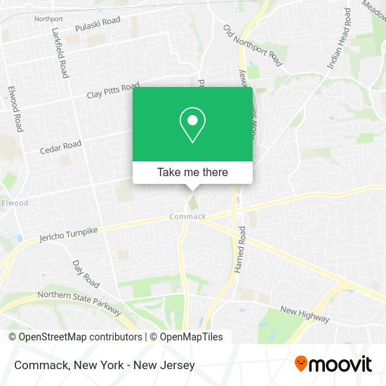 How to get to Commack in Commack, Ny by bus or train?