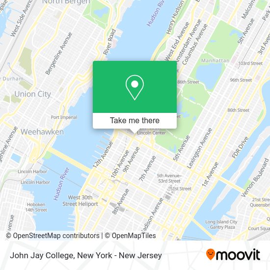 How to get to John Jay College in Manhattan by subway, bus or train?