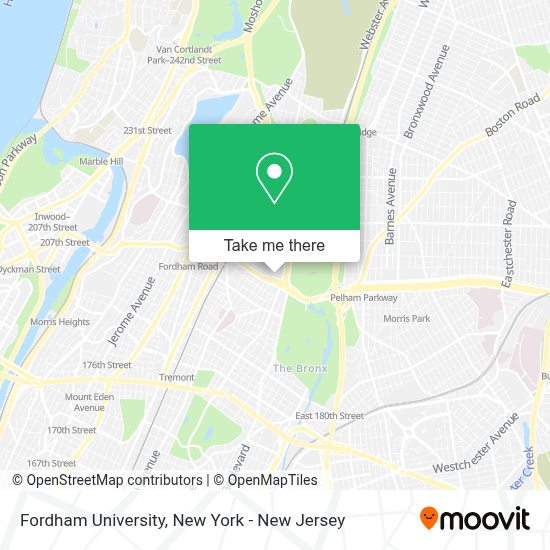 How to get to Fordham University in Bronx by bus, subway or train?