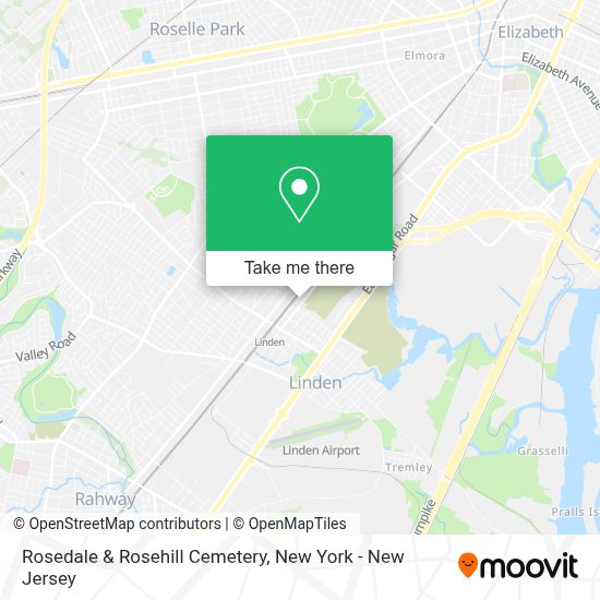 How to get to Rosedale & Rosehill Cemetery in Linden, Nj by bus, train