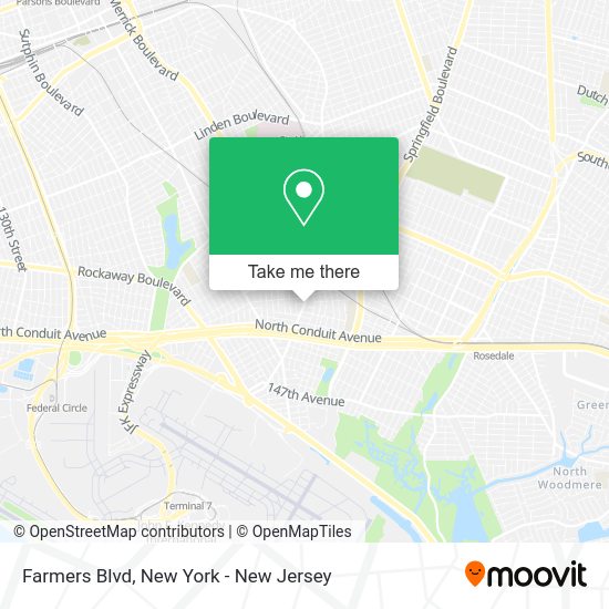 How to get to Farmers Blvd in Queens by bus, train or subway?