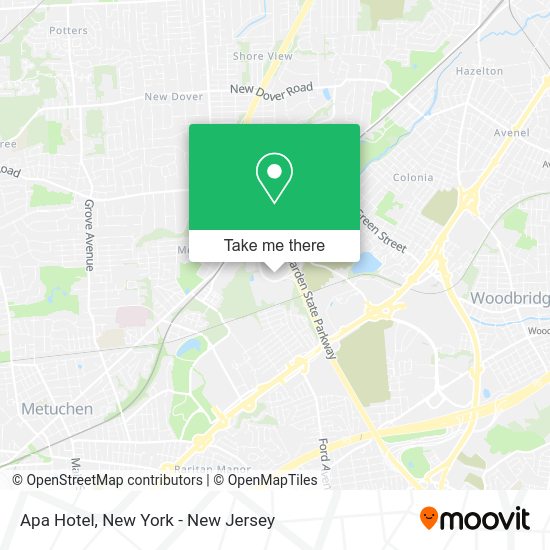 How to get to Apa Hotel in Woodbridge, Nj by Bus, Train or Subway?