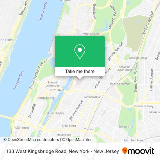 How to get to 130 West Kingsbridge Road in Bronx by subway, bus or train?