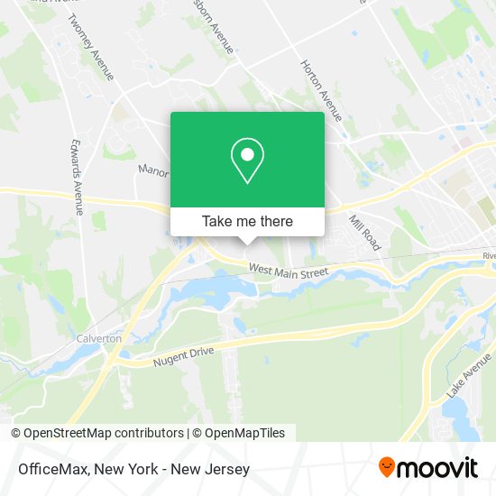 ¿Cómo llegar a OfficeMax en Calverton, Ny en autobús o tren?