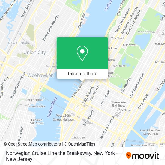 How to get to Norwegian Cruise Line the Breakaway in Manhattan by bus