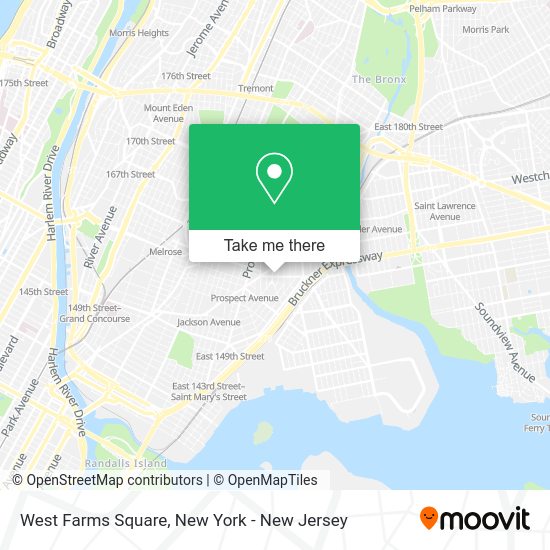 How to get to West Farms Square in Bronx by subway, bus or train?