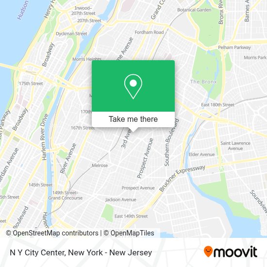 How to get to N Y City Center in Bronx by Bus, Subway or Train?